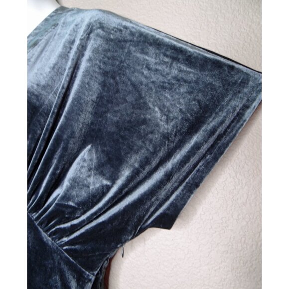 Anthropologie Gray BHLDN Amelia Deep-V Stretch Velvet Maxi Dress Size Large NEW - Picture 6 of 10